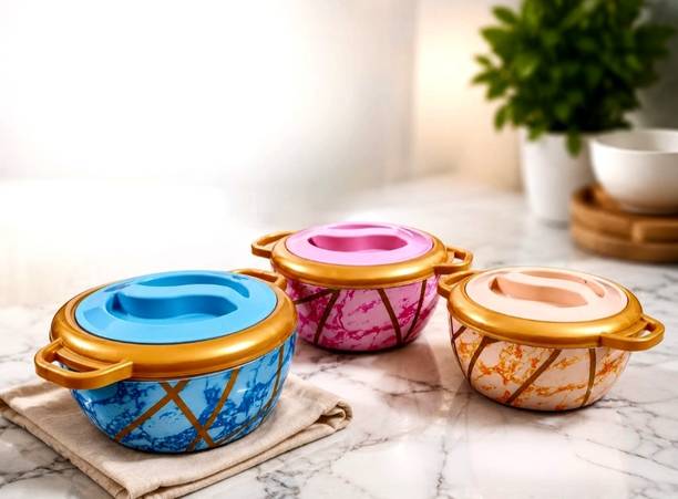 Aqmar Farish Marble Luxury Hot Pot Casserole Set with Lid & Handles Serve Casserole