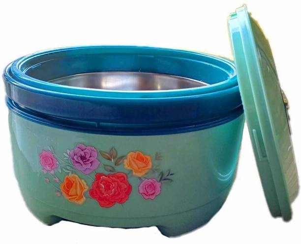 ब्लाल Delta Big 3000 Plastic Inner Stainless Steel Casserole, 2 Litres,Green थर्मोवेयर कैसरोल
