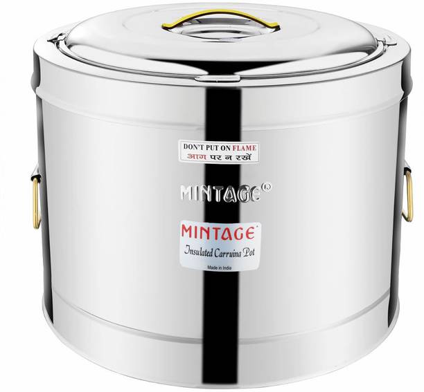 Mintage Stainless Steel Hot Pot 10 Liters | Serving Pot for Better Serve Thermoware Casserole