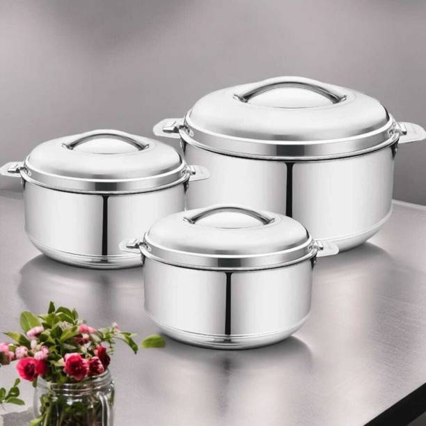MITHALI steal casrol pak of 3 1500 2500 3500-32 Pack of 3 Thermoware Casserole Set