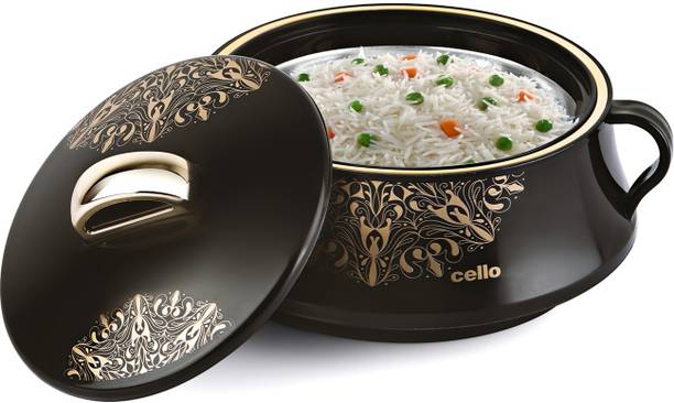 सेलो Midas Inner Steel and Outer Plastic Insulated Casserole | Hot Pot | Black सर्व कैसरोल