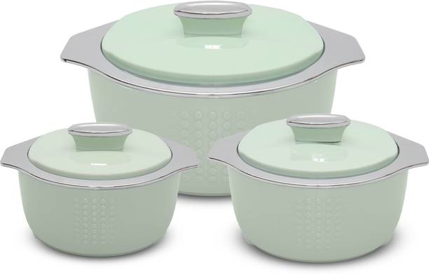 JAYPEE FINEDINE Inner Stainless Steel Insulated Casserole Food Serving Pack of 3 Serve Casserole Set