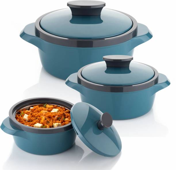 nariya NEW CASSEROLE SET COMES WITH 3 DIFFERENT CAPACITY FOR EVERYDAY USE AT HOME Pack of 3 Thermoware Casserole Set