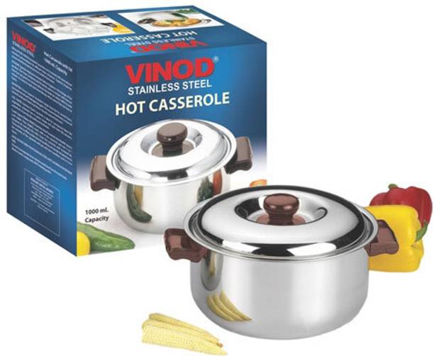 VINOD Stainless Steel Hot Casserole 6500 ml Cook and Serve Casserole