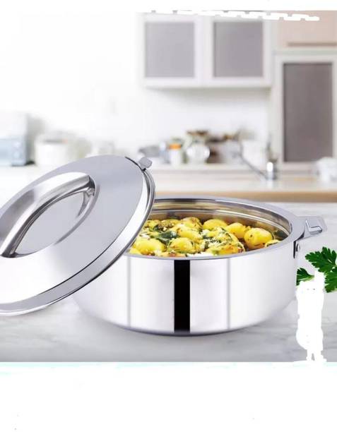 Balaji StainlessSteel Casserole, 2500 ml Double Walled Cook and Serve Casserole Thermoware Casserole