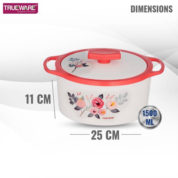 Trueware Florra Inner steel outer plastic 1500 ML Thermoware Casserole Thermoware Casserole