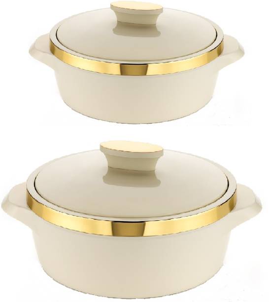 nariya NEW CASSEROLE SET COMES WITH 2 DIFFERENT CAPACITY FOR EVERYDAY USE AT HOME Pack of 2 Thermoware Casserole Set