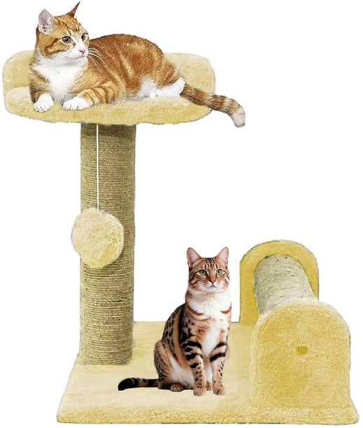 WUDYHUB Cat Activity Dual Jute Rope Scratching Post Cat Tree for Kittens & Cat Free Standing Cat Tree