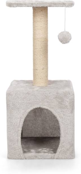 WUDYHOME Cat Activity Dual Jute Rope Scratching Post Cat Tree for Kittens & Cat Free Standing Cat Tree
