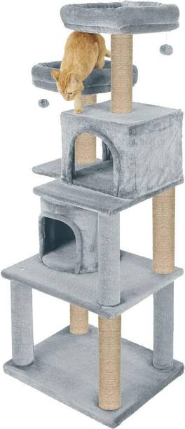 WUDYHUB Crazy Fur Fabric Multistory Kitten Cat Tree - Condos Free Standing Cat Tree