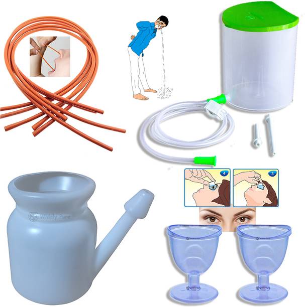 Widely Pure Enema kit and neti pot lota 500ml with 3 rubber neti sutra and 2 eye wash cup Cathode Ray Tube