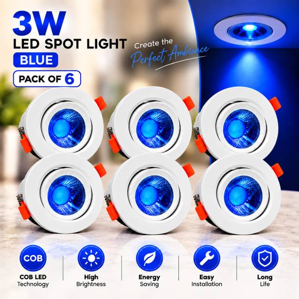HBX LED (3W) Spot Light | Down Light | COB Light | Elegant ABS Body | Blue Light | 6 Cob Light Ceiling Lamp