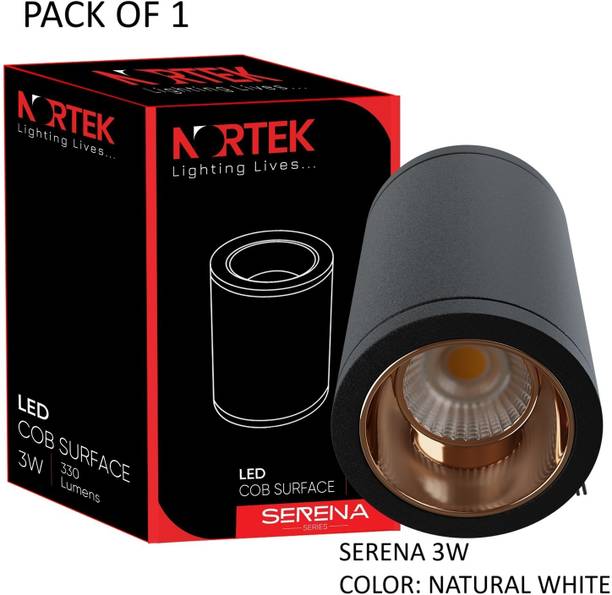 नॉर्टेक Serena 3W Cylindrical Cob LedLight BlackBody RoseGold Reflector NaturalWhite सरफेस सीलिंग लाइट  सीलिंग लैंप