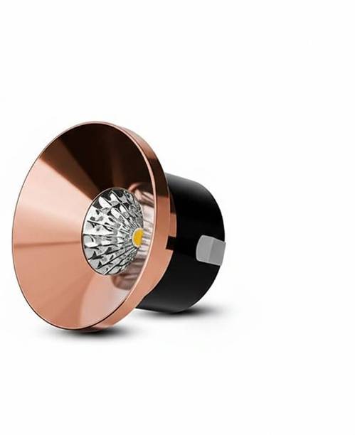 vibunt 3W Rose Gold Finish Button LED Spot Light | Perfect for Home & Commercial Spaces Cob Light Ceiling Lamp