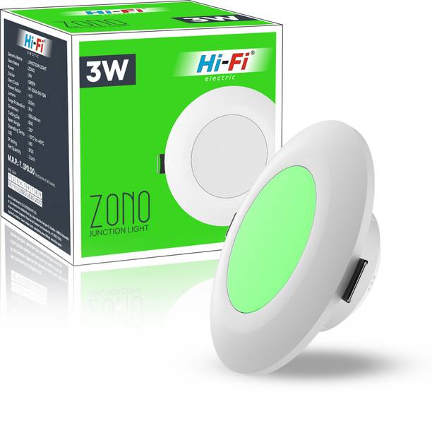 ELLEYS ZONO 3 Watt Junction Box Led Ceiling Light|BIS Certified |(Green) Pack of 1 Cob Light Ceiling Lamp