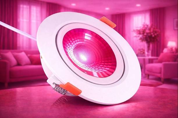Hybrix LED (6W) 30° Spot Light, COB Down Light, Elegant ABS Body, Pink Color Light, 1 Spot Light Ceiling Lamp