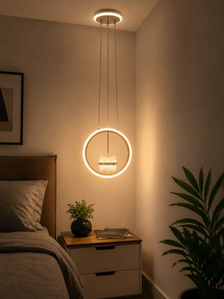 Powerlam Modern Ring LED Pendant Light with 3 Color Modes for Home Decor Ceiling Light Ceiling Lamp