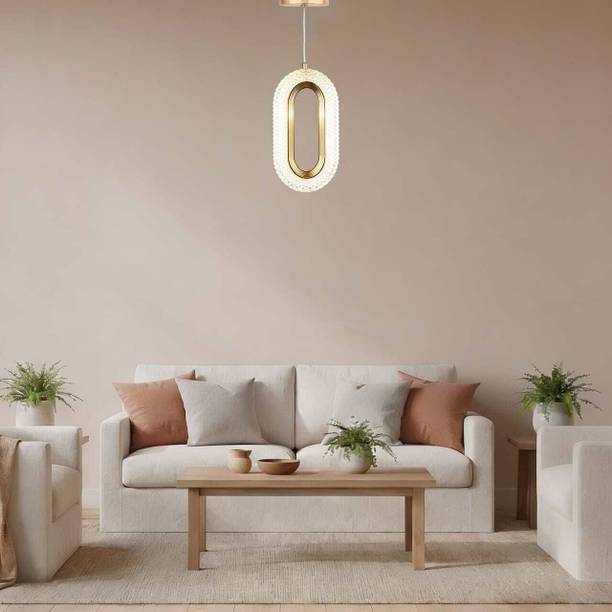 AZURITE Luxury Crystal & Metal Pendant Light Lamp Ova...