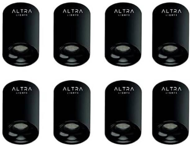 ALTRALIGHTS 7W Surface Mounted LED Cylinder Spot Light Warm White Pack of 8 Cob Light Ceiling Lamp