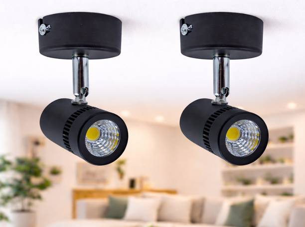 Hybrix LED Wall/Ceiling Surface Spot Light, Focus light (3W) WARM WHITE, Optical COB, 2 Spot Light Ceiling Lamp