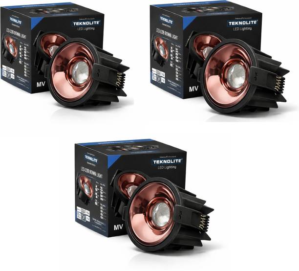 TEKNOLITE MV 8W COB LED Downlight with Rose Gold Reflector | 36° Beam Ceiling Light Pro Downlighter Ceiling Lamp