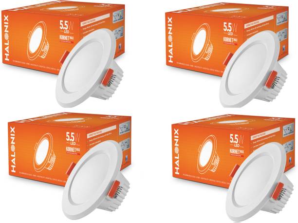 HALONIX Kornet Max 5.5W Downlighter white 75mm Cut out Pack 4 Ceiling Light Ceiling Lamp Price in India - Buy HALONIX Kornet Max 5.5W Downlighter whit