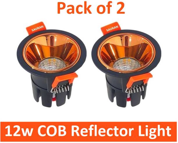 Sauran Pack of 2 COB Reflector 12w LED Ceiling Light for Outdoor With Warrnty (CRL36.2) Recessed Ceiling Light Ceiling Lamp