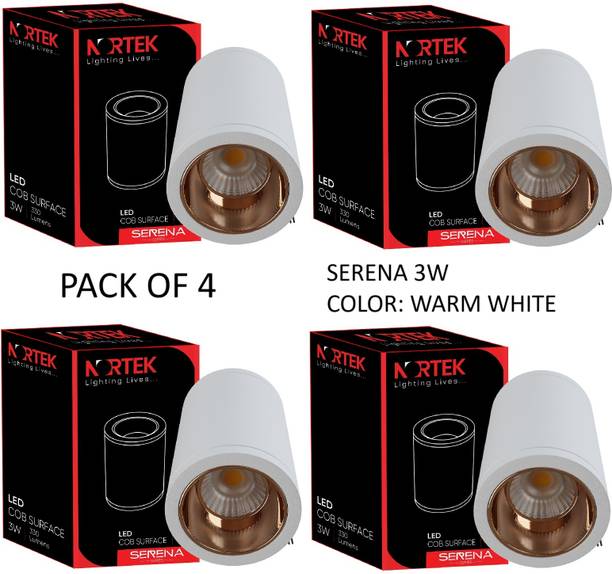 नॉर्टेक Serena 3W Cylindrical Cob Led Light White Body Rose Gold Reflector Warm White सरफेस सीलिंग लाइट  सीलिंग लैंप