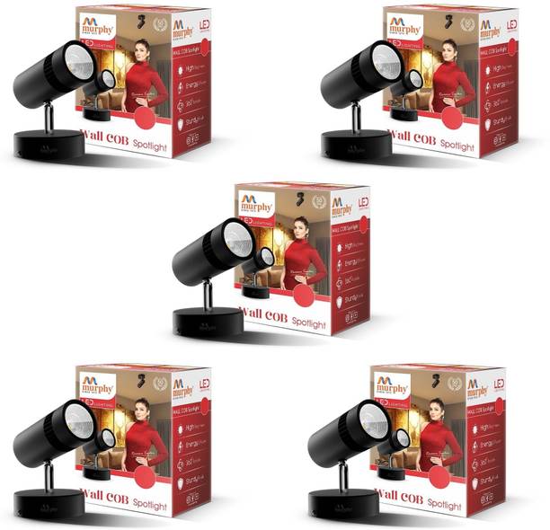 MURPHY 10W Adjustable COB Wall Spot Light Black Surface Cool White Pack of 5 Ceiling Light Ceiling Lamp