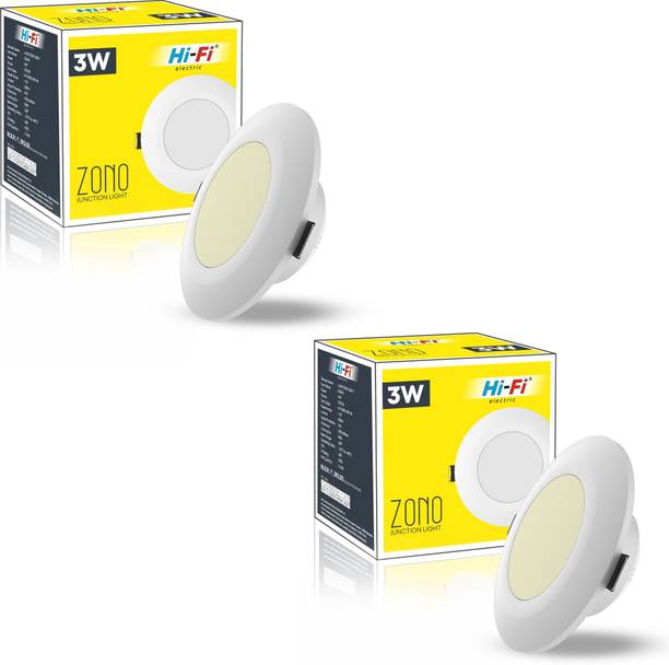 ELLEYS ZONO 3 Watt Junction Box Led Ceiling Light|BIS Certified|(Warm White) Pack of 2 Cob Light Ceiling Lamp
