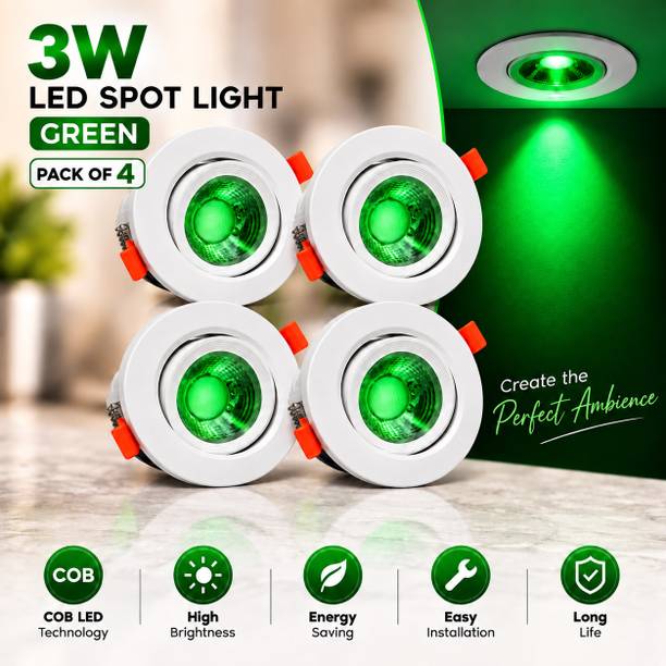HBX LED 3W Spot Light | Down Light | COB Light | Elegant ABS Body | Green Light | 4 Cob Light Ceiling Lamp