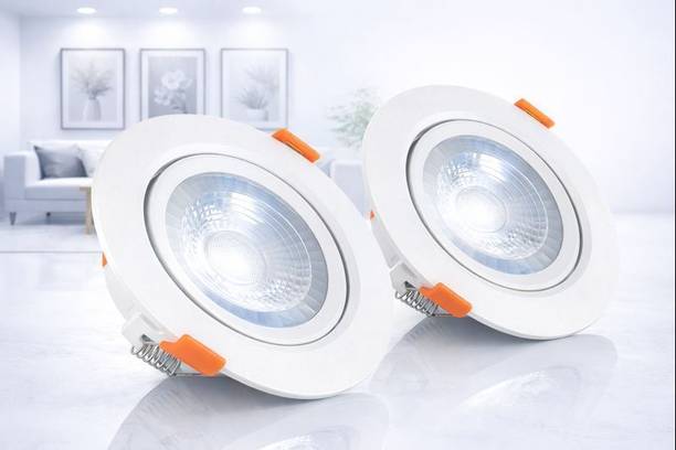 Hybrix LED (6W) 30° Spot Light, COB Down Light, Elegant ABS Body, Cool White Light, 2 Spot Light Ceiling Lamp