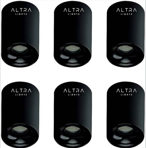 ALTRALIGHTS 12W Surface Mounted LED Cylinder Spot Light Warm White Pack of 6 Cob Light Ceiling Lamp