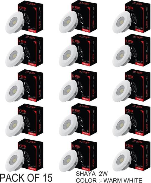 नॉर्टेक Shaya 2W Led Focus Light indoor | Spot Light For Home Decor | Warm White - 15pc रेसेस्सेड सीलिंग लाइट  सीलिंग लैंप