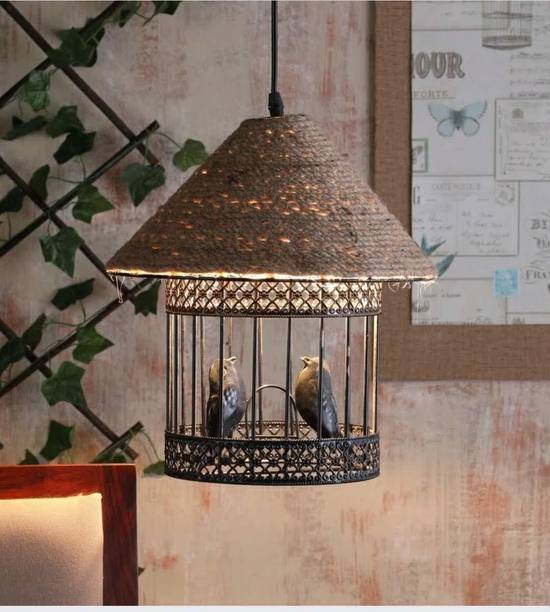 Diktmark Love Bird Cage Vintage Edison Rope Hanging For Decorative (Bulb Not Included) Pendant Lamp Ceiling Lamp