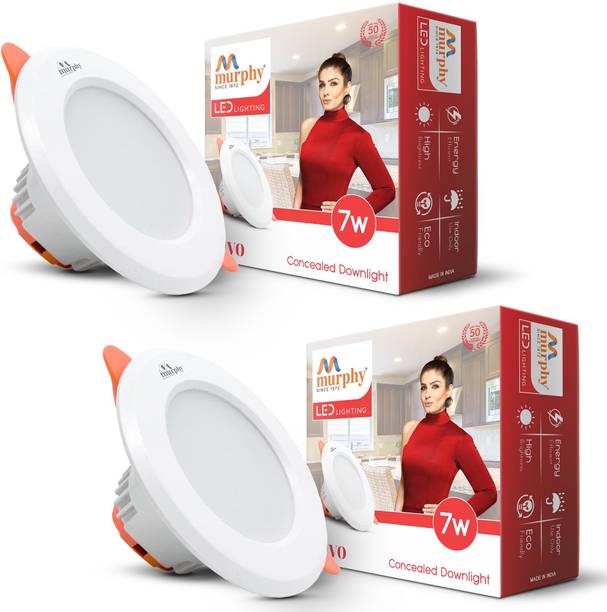 MURPHY Vivo 7W LED Downlight | Natural White | Round | Pack of 2 Ceiling Light Ceiling Lamp