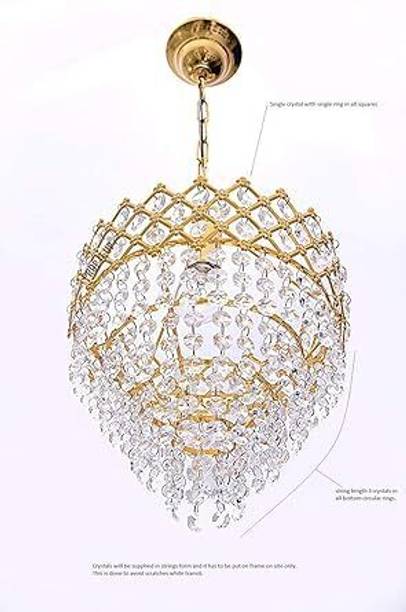 mahaur Modern Crystal 160mm metal Chandelier jhumar wit...