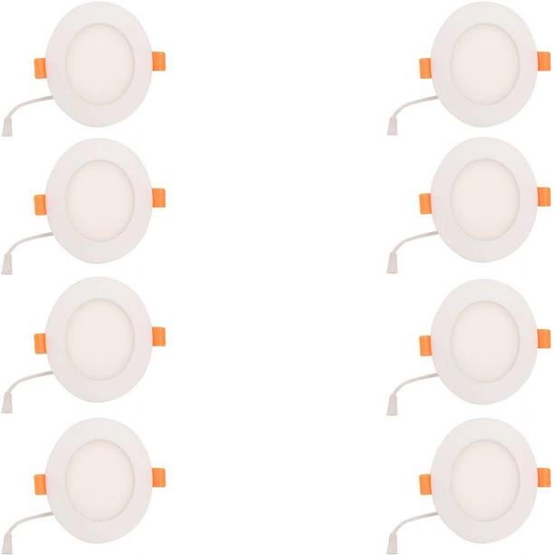 GALAXY 6 watt LED Round Slim Panel White Light False Ceiling POP DownLight Indoor Light pack of 8 Recessed Ceiling Light Ceiling Lamp