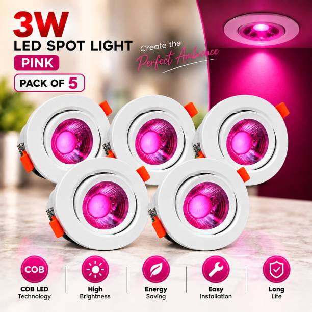 HBX LED (3W) Spot Light | Down Light | COB Light | Elegant ABS Body | Pink Light | 5 Cob Light Ceiling Lamp