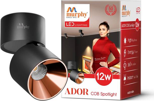 MURPHY Black Rose Gold Finish 360 Adjustable Surface COB Wall/Ceiling Warm White Spot Light Ceiling Lamp