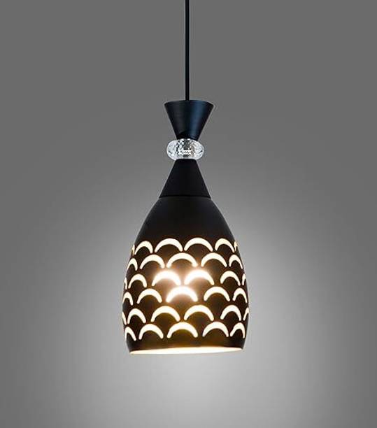 KINIS Black Color Lezar Moon Cutting Hanging Lamp for Bedroom/Pendant Lamp, Pack of 1 Pendants Ceiling Lamp
