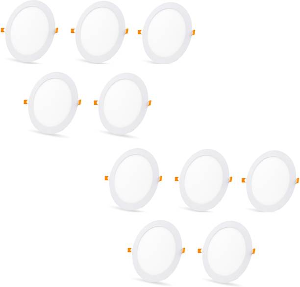D'Mak 18 Watt LED Round False Ceiling/ Recessed Panel Light for POP (Warm White, Pack of 10) Recessed Ceiling Light Ceiling Lamp
