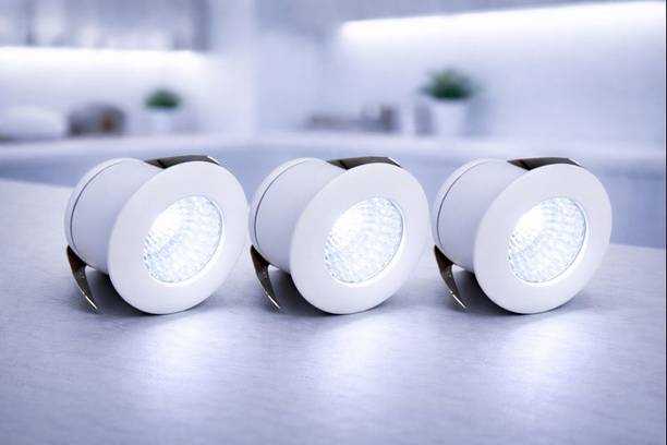 Hybrix LED COB Spot Light, Button Light 3 WATT Down Light, Cabinet Light, Cool White, 3 Spot Light Ceiling Lamp
