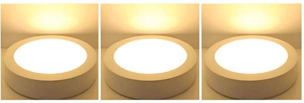 MVL MVL LED 9 Watt CBL Aluminium Round Surface Down Light Warm White Pack of 3 Surface Ceiling Light Ceiling Lamp