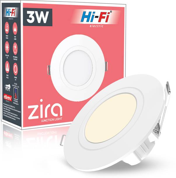 ELLEYS ZIRA 3 Watt Junction Box Led Ceiling Light|BIS Certified|3k( Warm White ) 1Pcs Ceiling Light Ceiling Lamp