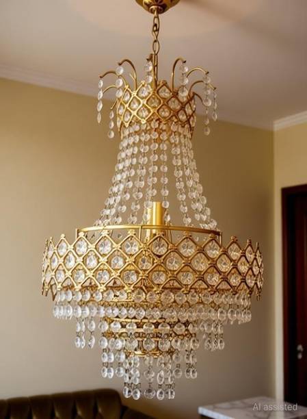 Prmoagen WITH BULB Glass octagon Beads Acid FLELTJHUBSZ_1 Jhumar Light For Chandelier Ceiling Lamp