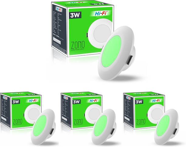 ELLEYS ZONO 3 Watt Junction Box Led Ceiling Light|BIS Certified |(Green) Pack of 4 Cob Light Ceiling Lamp