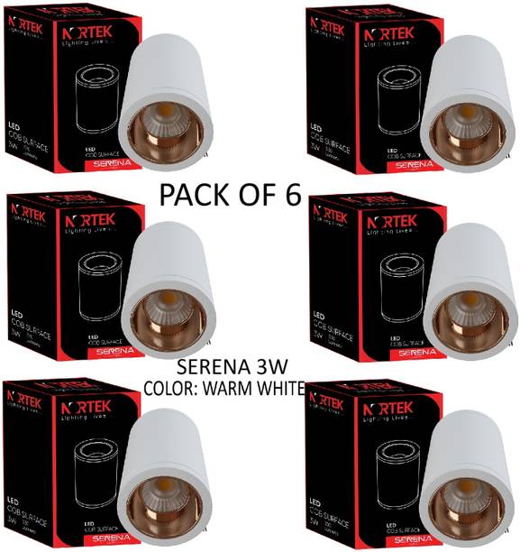 नॉर्टेक Serena 3W Cylindrical Cob Led Light White Body Rose Gold Reflector Warm White सरफेस सीलिंग लाइट  सीलिंग लैंप