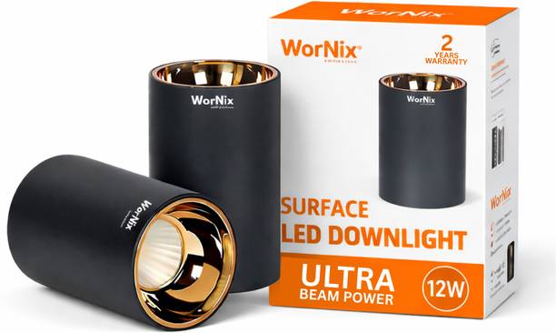 wornix 12W COB LED Cylinder Spot Warm White Light with Rose Gold Reflector Cob Light Ceiling Lamp