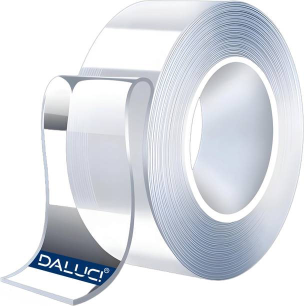 DALUCI 3 Meter Double Side Medium Multipurpose Nano Double Sided Tape Heavy Duty Removable Traceless Mounting Adhesive Tape for Walls Kitchen Carpet Fixing Photos Pasting, Washable Reusable Strong Sticky Strips Gel (Manual)